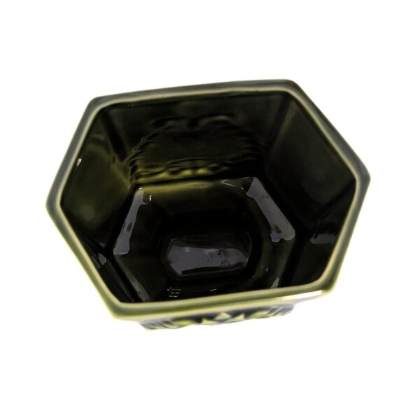 Vintage Green Japan Canister Counter Set of 2 Filigree Design Retro MCM - Picture 11 of 16